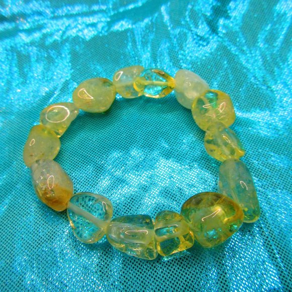 Citrine Nuggets 7" Stretchy Gemstone Bracelet - Picture 2 of 3